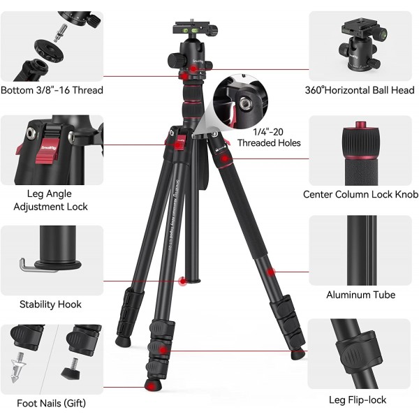 SmallRig CT-20 Aluminium Alloy Tripod 3474C